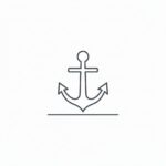 QuietMind icon: A simplified anchor resting in calm, horizontal ripples. It represents the "immovable center."